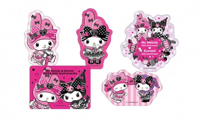 Happy Kuji's My Melody & Kuromi 50th & 20th Anniversaries lottery showcases exclusive figures, totes, and 40cm plush toys featuring limited edition art